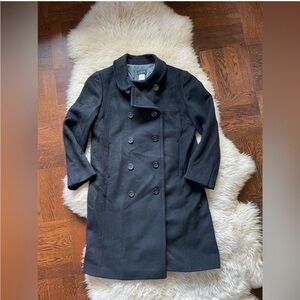 J. Crew Wool Double Breasted Pea Coat Peter Pan Collar